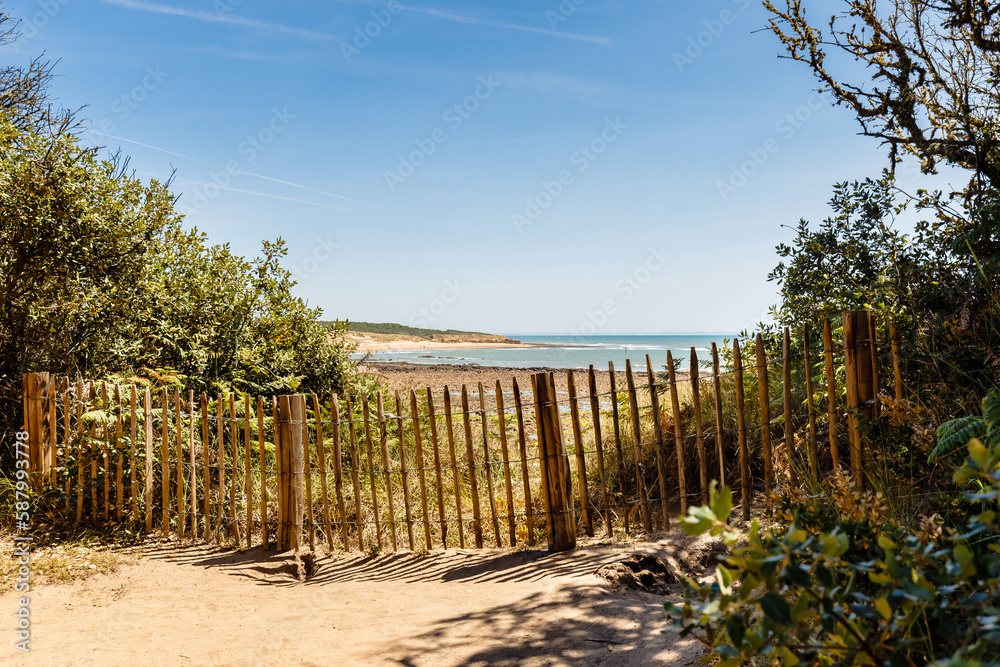 view of La Mine beach in Jard sur Mer, France