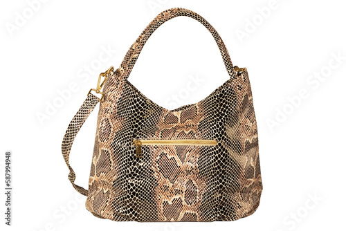Isolate of a women's bag with a python skin