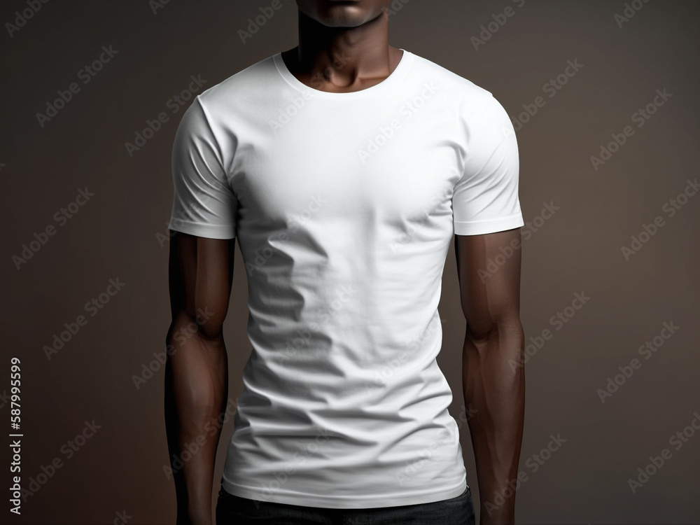 White T-Shirt Mockup on Male Molde, T-shirt Mock up, Male Model , Mens White T-Shirt Mockup on Male Molde, T-shirt Mock up, Male Model , Mens