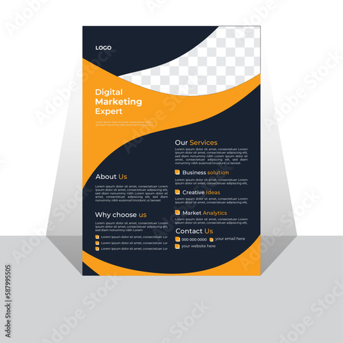 
 business flyer template design.
Trendy minimalist flat geometric design, minimal business template design.IT Company flyer, marketing, business proposal, promotion, advertise.