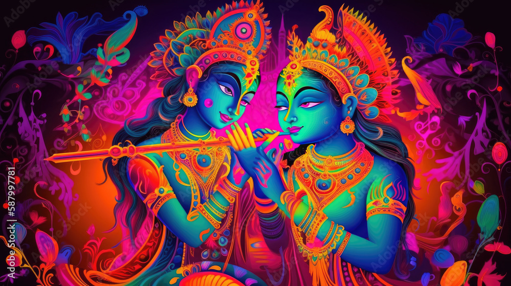 Lord Radha Krishna are known for their divine love and devotion towards