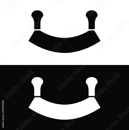 Mincing knife flat silhouette icon vector. Collection of black and white kitchen appliances. Kitchen tools icon for web. Kitchen concept. All types of knife chefs need.