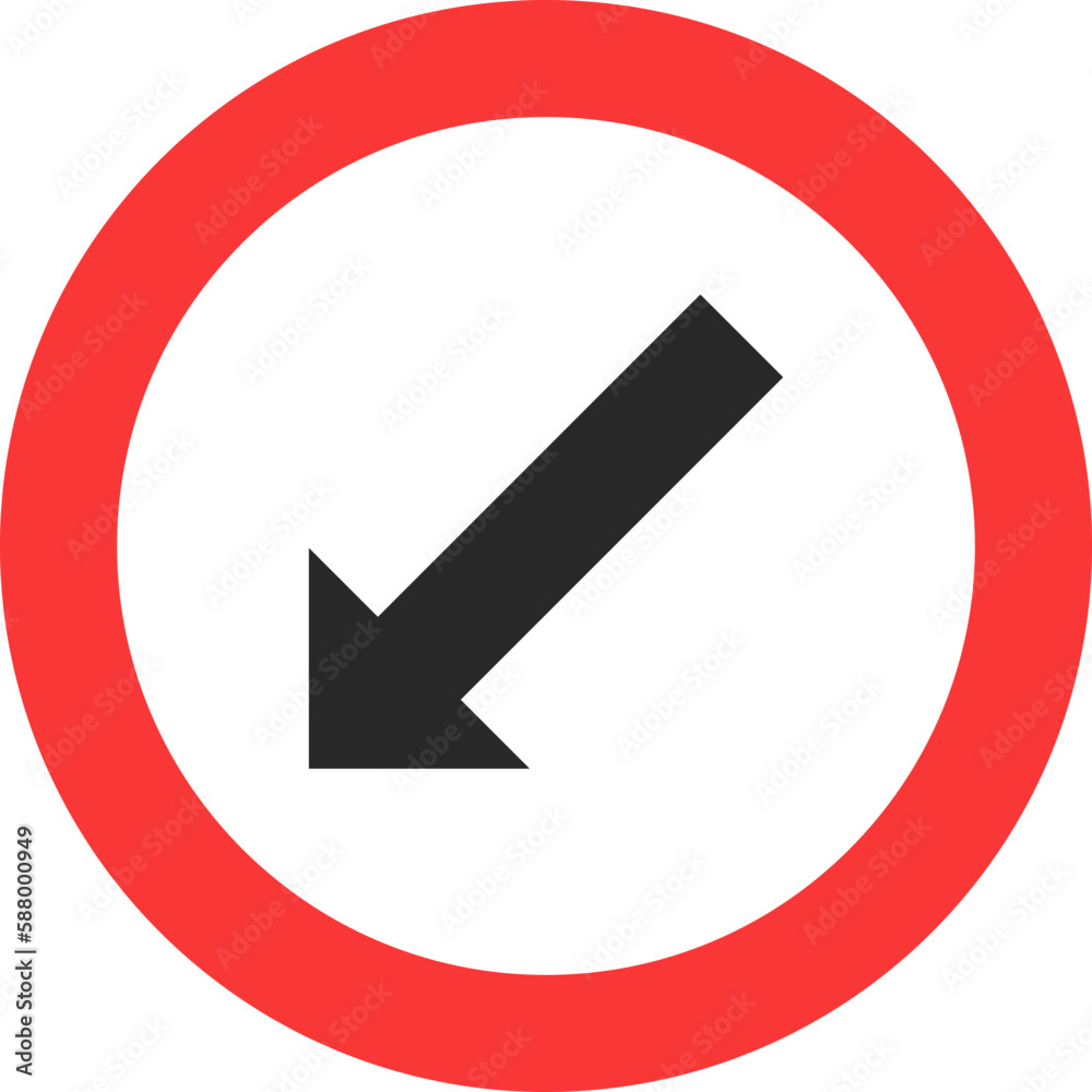 Keep left sign icon, Traffic sign vector illustration Keep left sign icon, Traffic sign vector illustration