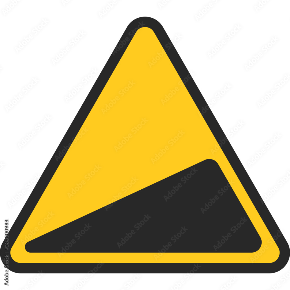 Hill sign icon, Traffic sign vector illustration Hill sign icon, Traffic sign vector illustration