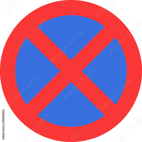 No stopping sign icon, Traffic sign vector illustration