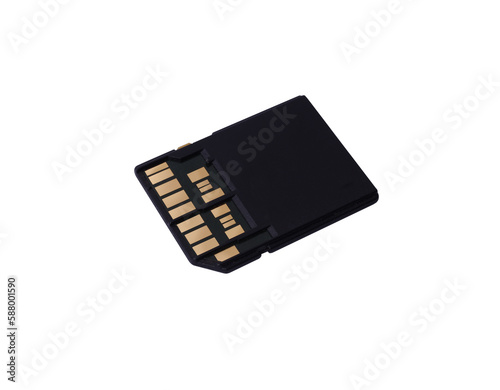 Sd card on white background. Memory card.