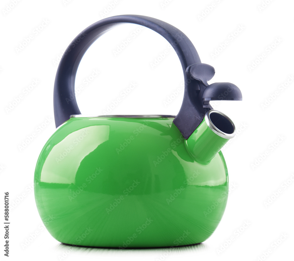 Traditional stainless steel stovetop kettle with whistle Traditional stainless steel stovetop kettle with whistle