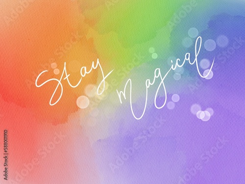 Tender rainbow colors watercolor blob, wash technique. Colorful horizontal gradient stain for lgbt design, isolated on white background. Colorful Watercolor. Grunge texture background.