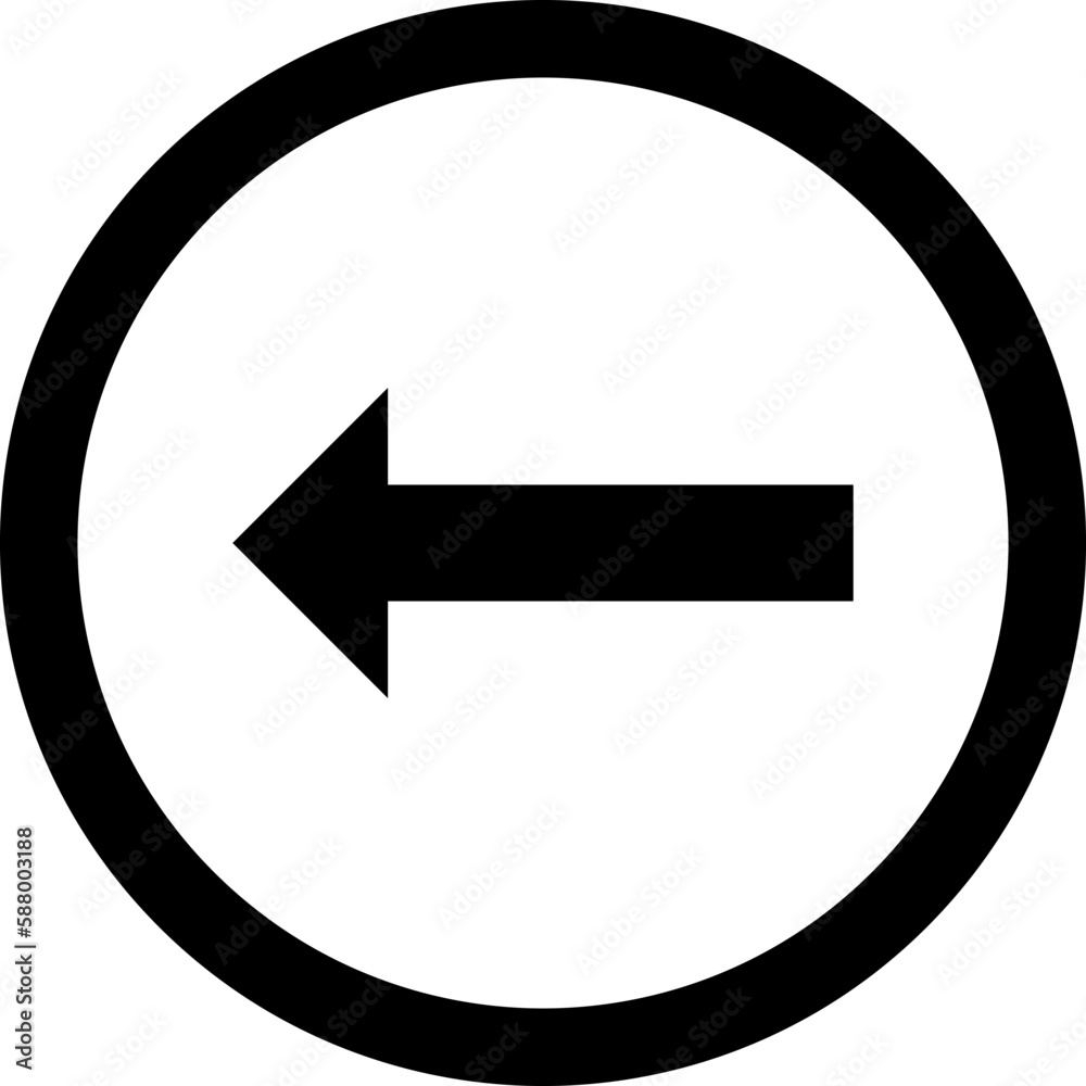 Arrow left sign icon, Traffic sign vector illustration Arrow left sign icon, Traffic sign vector illustration