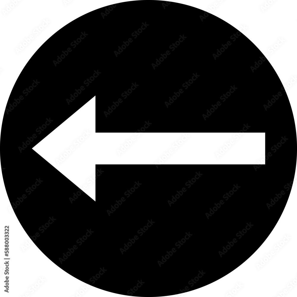 Arrow left sign icon, Traffic sign vector illustration Arrow left sign icon, Traffic sign vector illustration