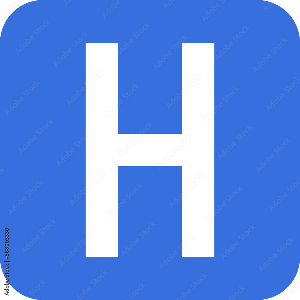 Hospital sign icon, Traffic sign vector illustration