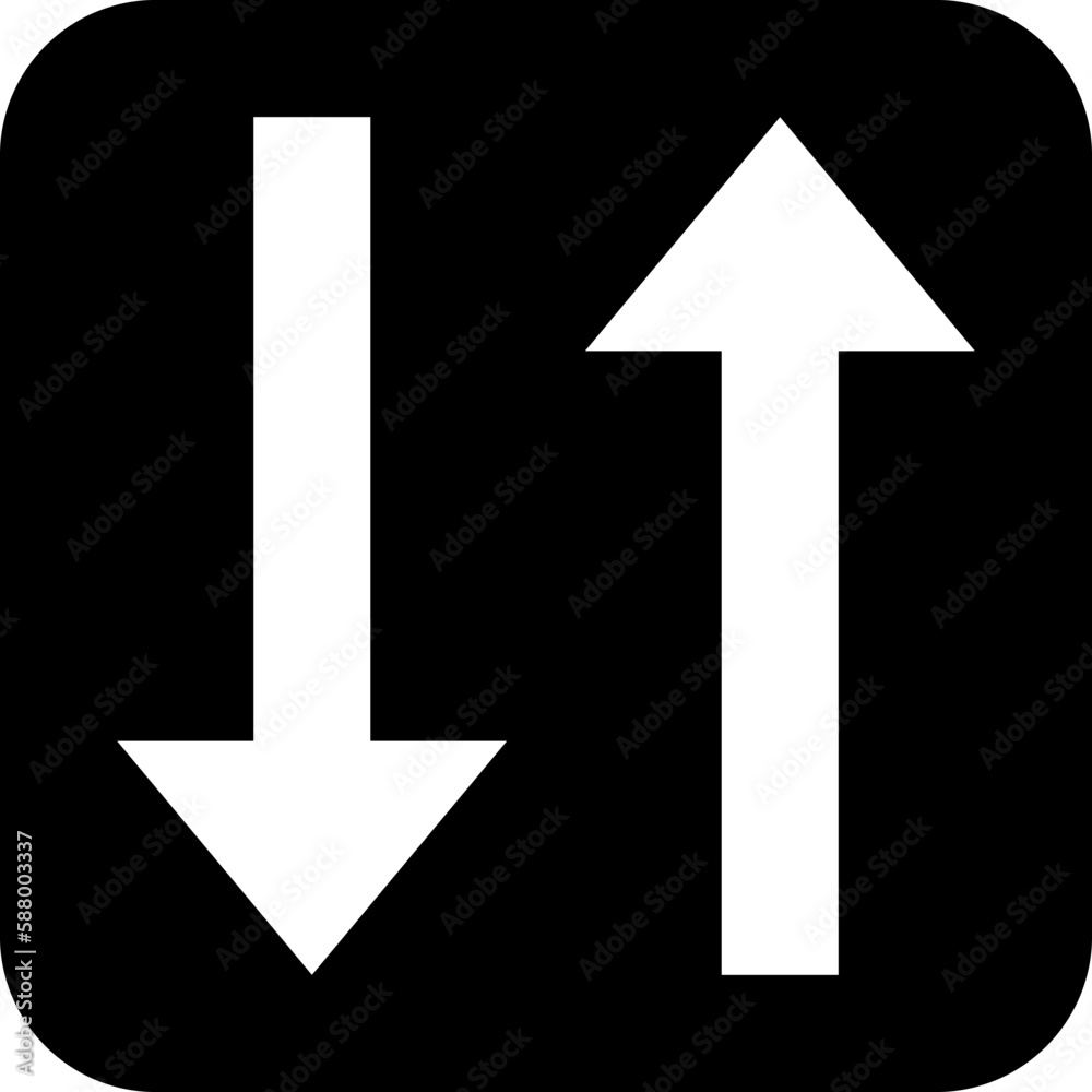 Two way sign icon, Traffic sign vector illustration