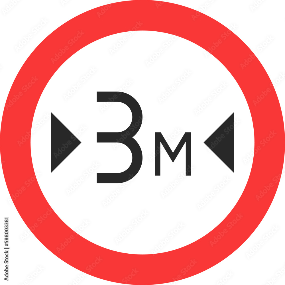 Width limit sign icon, Traffic sign vector illustration Width limit sign icon, Traffic sign vector illustration