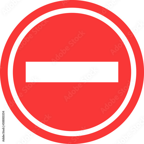Free Download No entry sign icon, Traffic sign vector illustration - GFXLoad