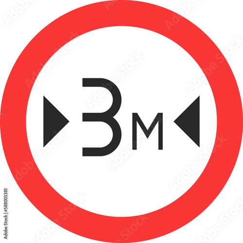 Width limit sign icon, Traffic sign vector illustration