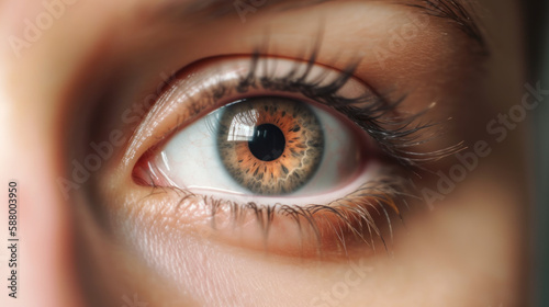 Beautiful woman's eyes close up. Generative AI photo