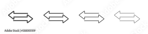 Two opposite arrows icons. Transfer vector sign set
