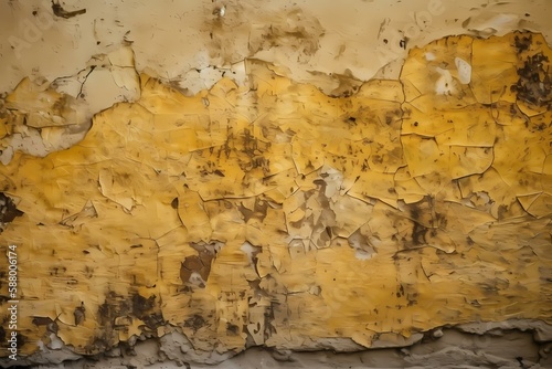 A close up of a yellow wall Generative AI
