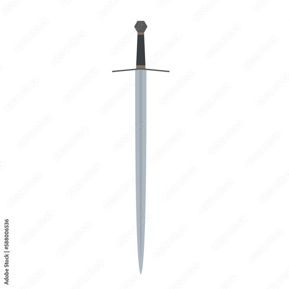 sword flat design vector illustration isolated on white background sword flat design vector illustration isolated on white background