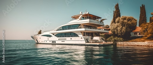 Luxury Yacht near a Private Island
