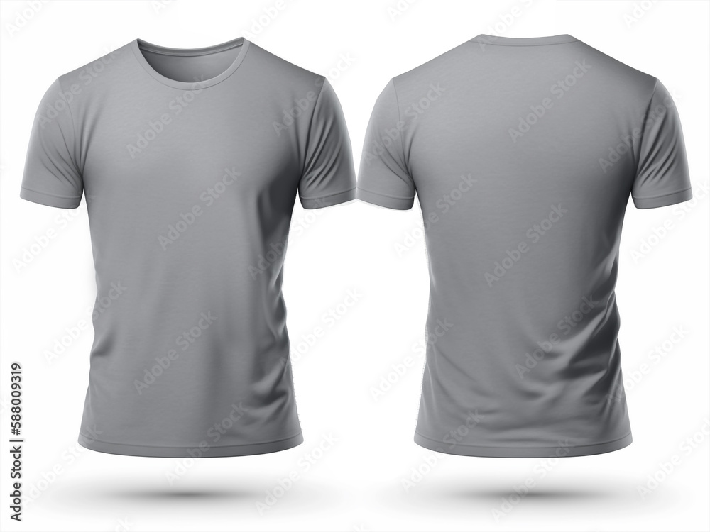 Grey Tshirt Front Back Stock Photos and Pictures - 4,234 Images