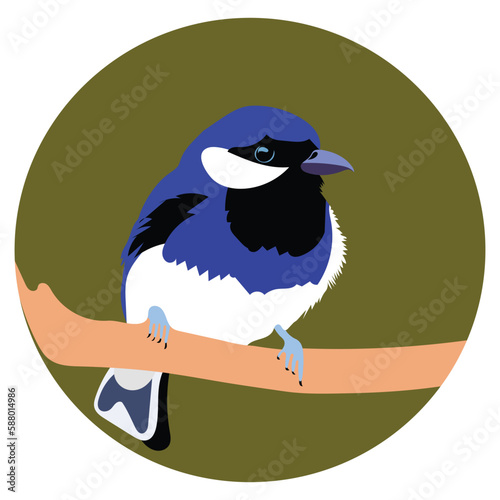 The-bird-is-sitting-on-a-tree-branch-vector-artwork