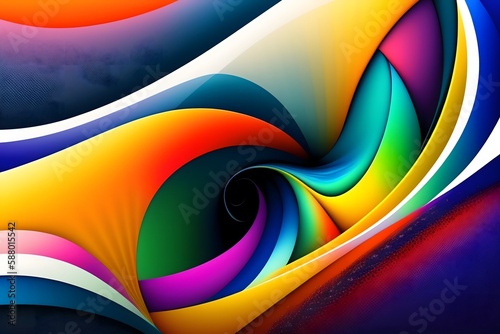 Graphic representation of  Dynamic Waves in Vibrant Colors . Generative AI. 