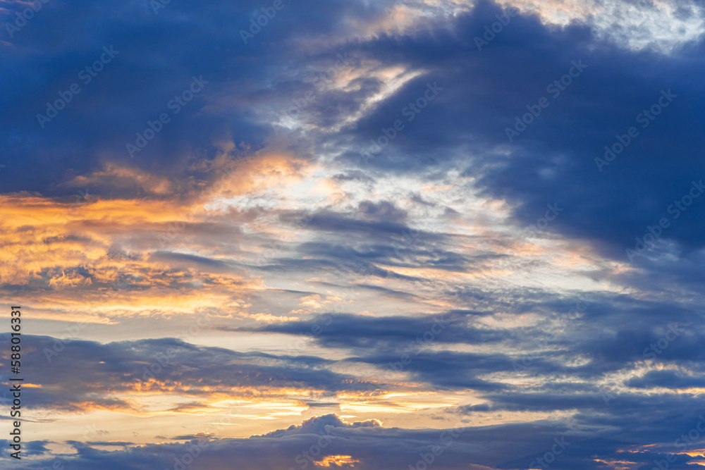 Beautiful evening sky with clouds at sunset. Beautiful evening sky with clouds at sunset.