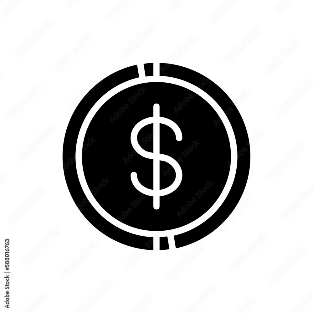 Money Icon Vector. Payment system. Money icon for design and web. Coins and Dollar cent Sign isolated on white background. vector illustration Money Icon Vector. Payment system. Money icon for design and web. Coins and Dollar cent Sign isolated on white background. vector illustration