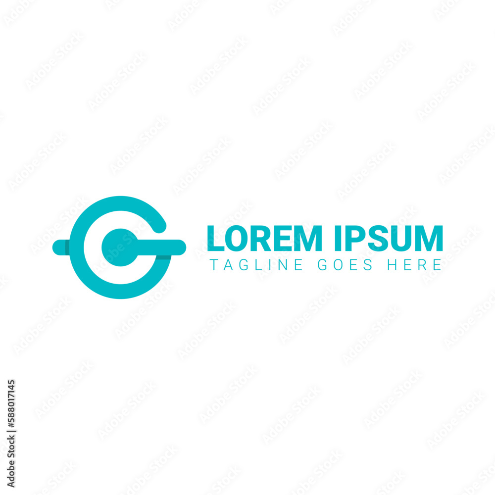 C letter design technology logo or shape power button. C letter design technology logo or shape power button.