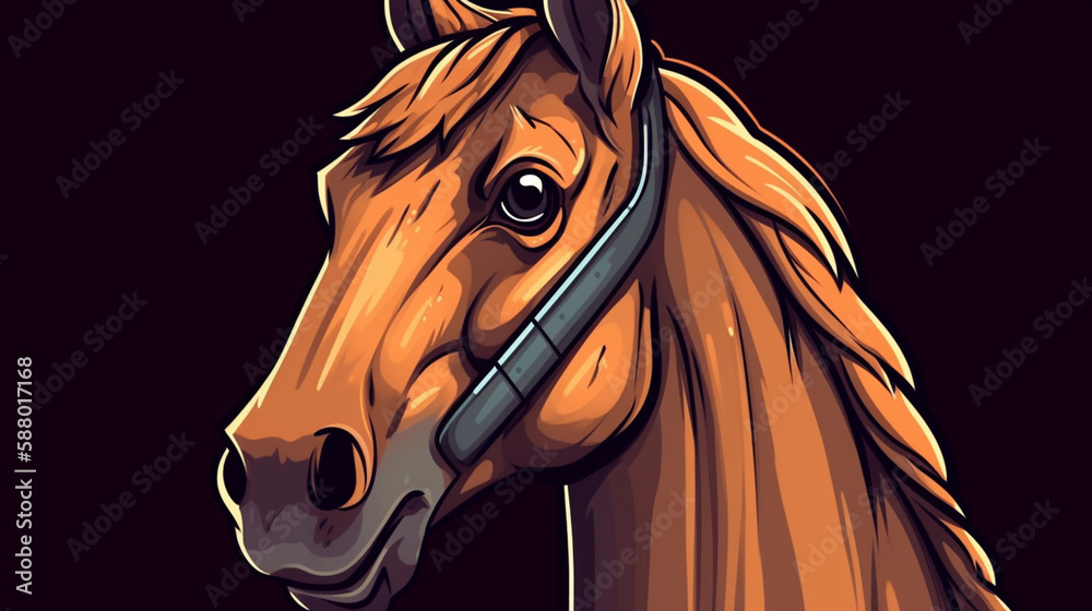 horse portrait, close up Generated AI