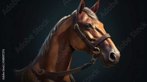 horse portrait, close up Generated AI