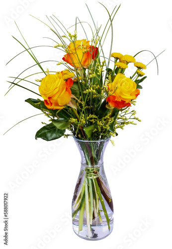 Obraz na płótnie Isolated flower arrangement in a glass vase w salonie