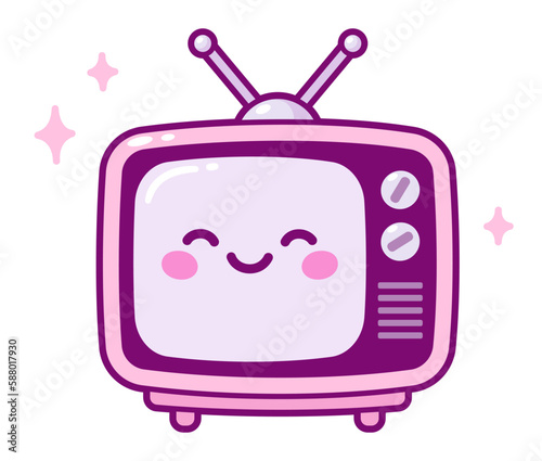 Kawaii pink TV set