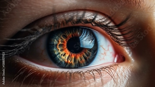 Extreme close-up of an eye, generative AI