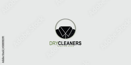 Simple dry clean logo design with modern style premium vector