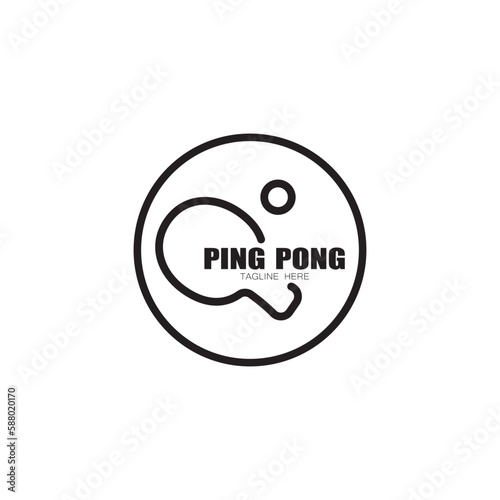 simple table tennis logo, ping pong creative logo template. sports games, clubs, tournaments and championships. vector