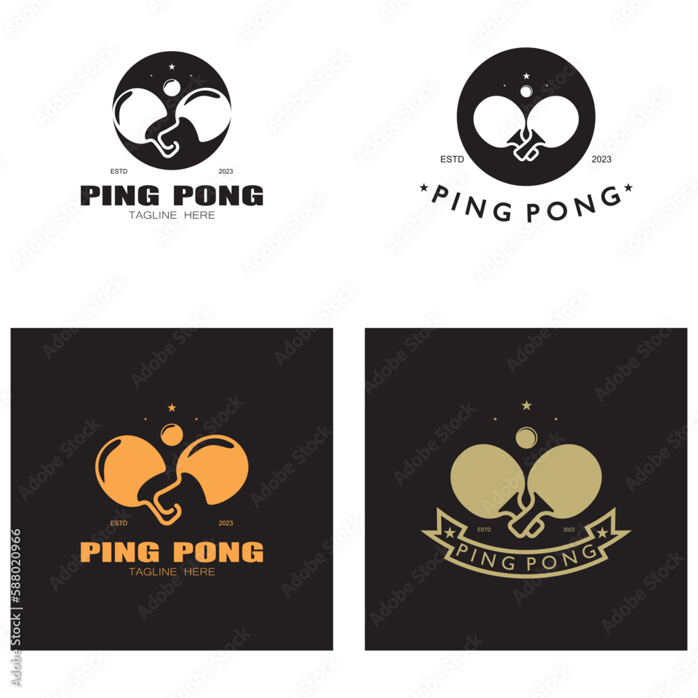 simple table tennis logo, ping pong creative logo template. sports games, clubs, tournaments and championships. vector