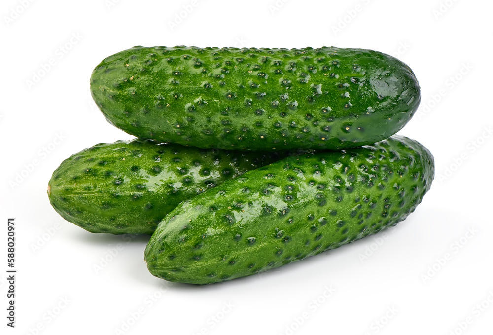 Cucumbers, isolated on white background. High resolution image. Cucumbers, isolated on white background. High resolution image.