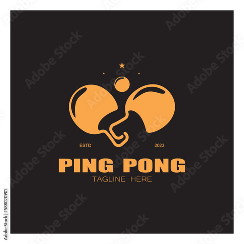 simple table tennis logo, ping pong creative logo template. sports games, clubs, tournaments and championships. vector