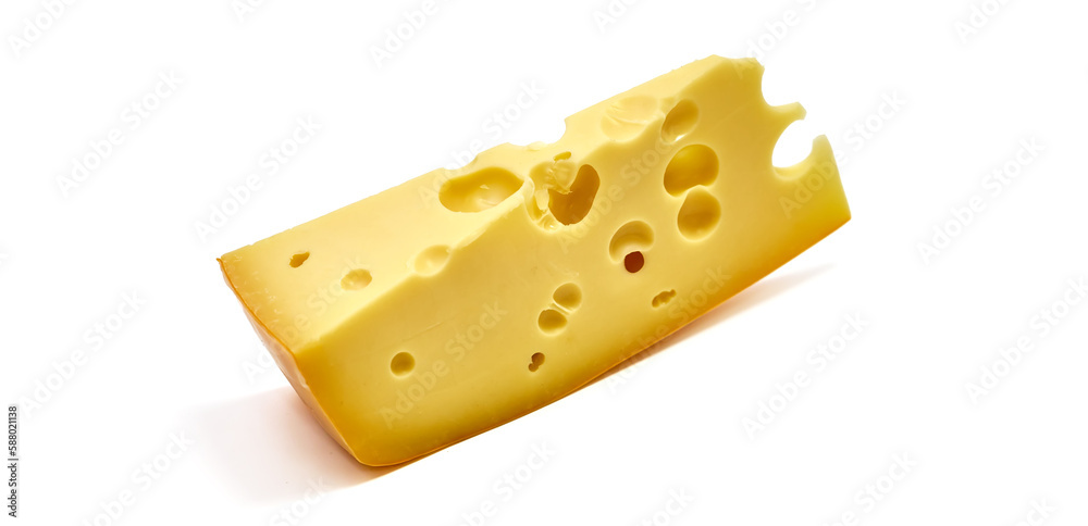Maasdam cheese, Netherlands cheese, isolated on white background. Maasdam cheese, Netherlands cheese, isolated on white background.