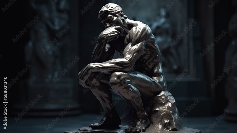 Thinker man concept close up Generated AI Thinker man concept close up Generated AI