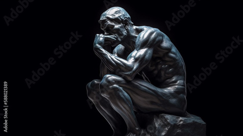 Thinker man concept close up Generated AI