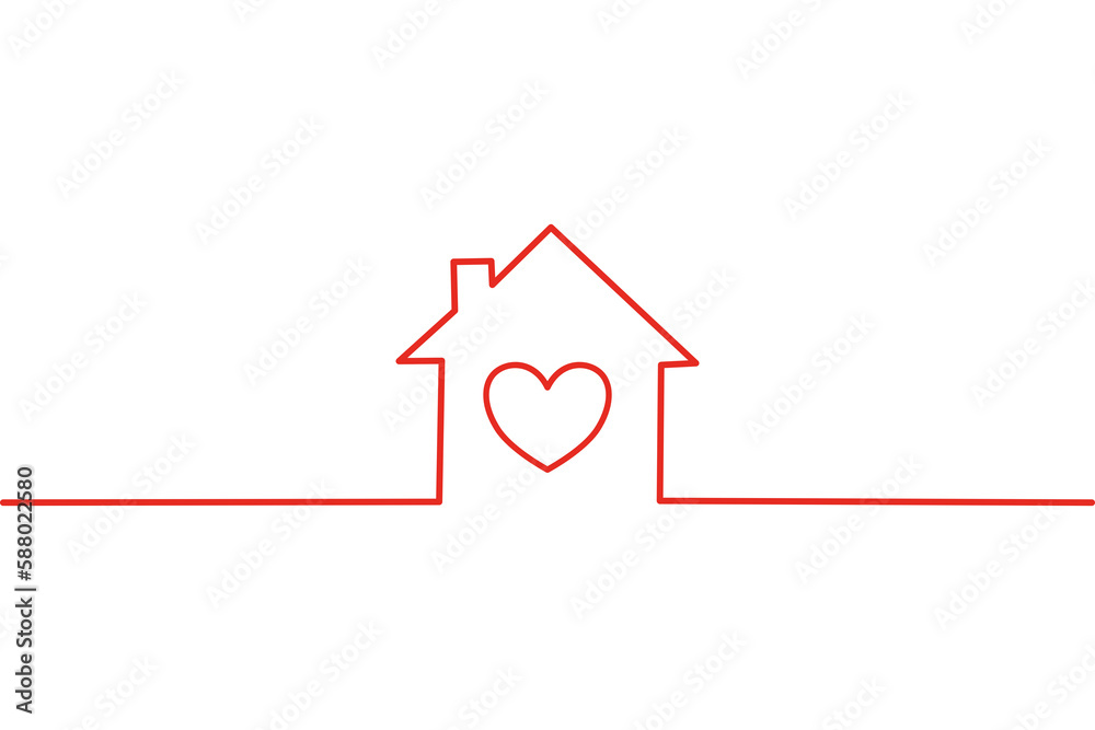 Continuous line drawing of Sweet Home isolate on transparent background. Continuous line drawing of Sweet Home isolate on transparent background.