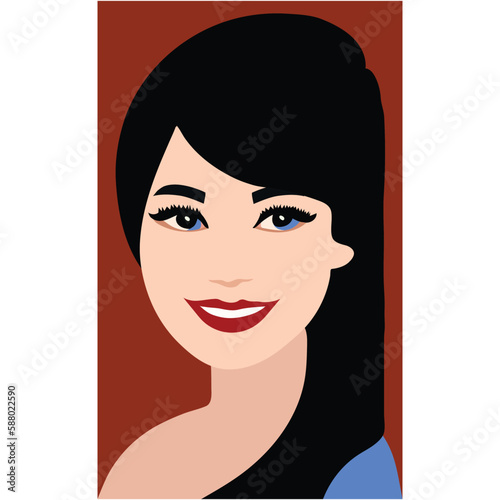 Woman avatar Artline illustration-vector Artwork