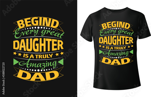 Typography t-shirt design for happy father's day. Who is real hero in earth.