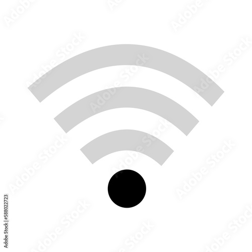 Wifi signal strength icon isolate on transparent background.