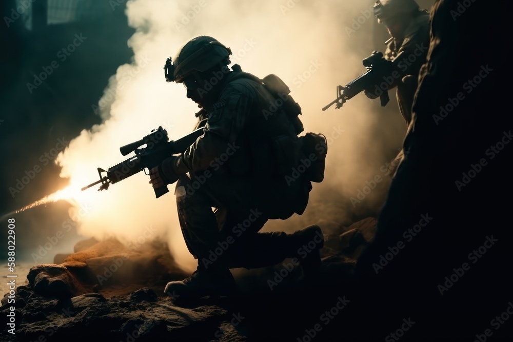 Infantrymen in action, Generative AI Infantrymen in action, Generative AI