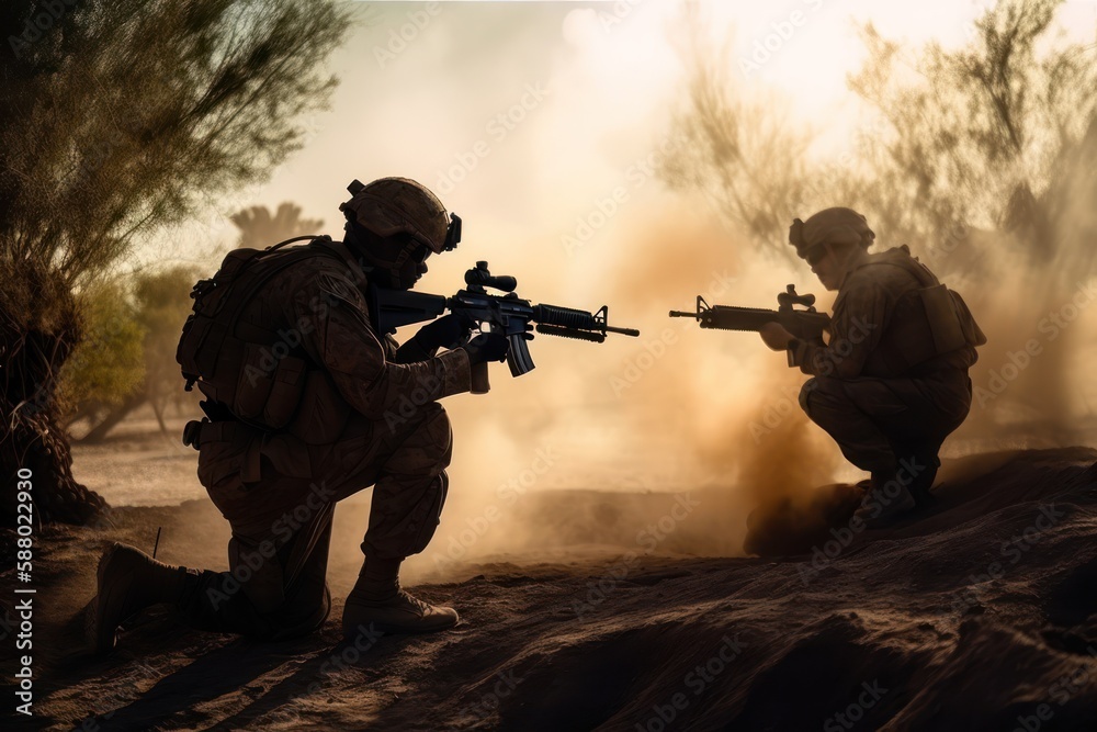 Infantrymen in action, Generative AI Infantrymen in action, Generative AI