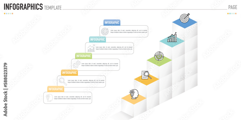 Mind map isometric infographic template or element with 5 step, process, option, colorful icons, 3D cube, rectangular, box, origami, stair, ladder layer for sale slide, minimal modern simple style Mind map isometric infographic template or element with 5 step, process, option, colorful icons, 3D cube, rectangular, box, origami, stair, ladder layer for sale slide, minimal modern simple style